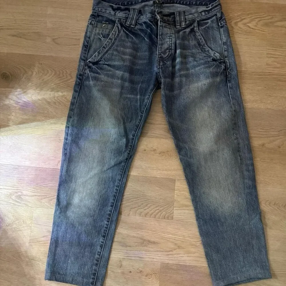 Armani-exchange Men's Blue and Navy Jeans